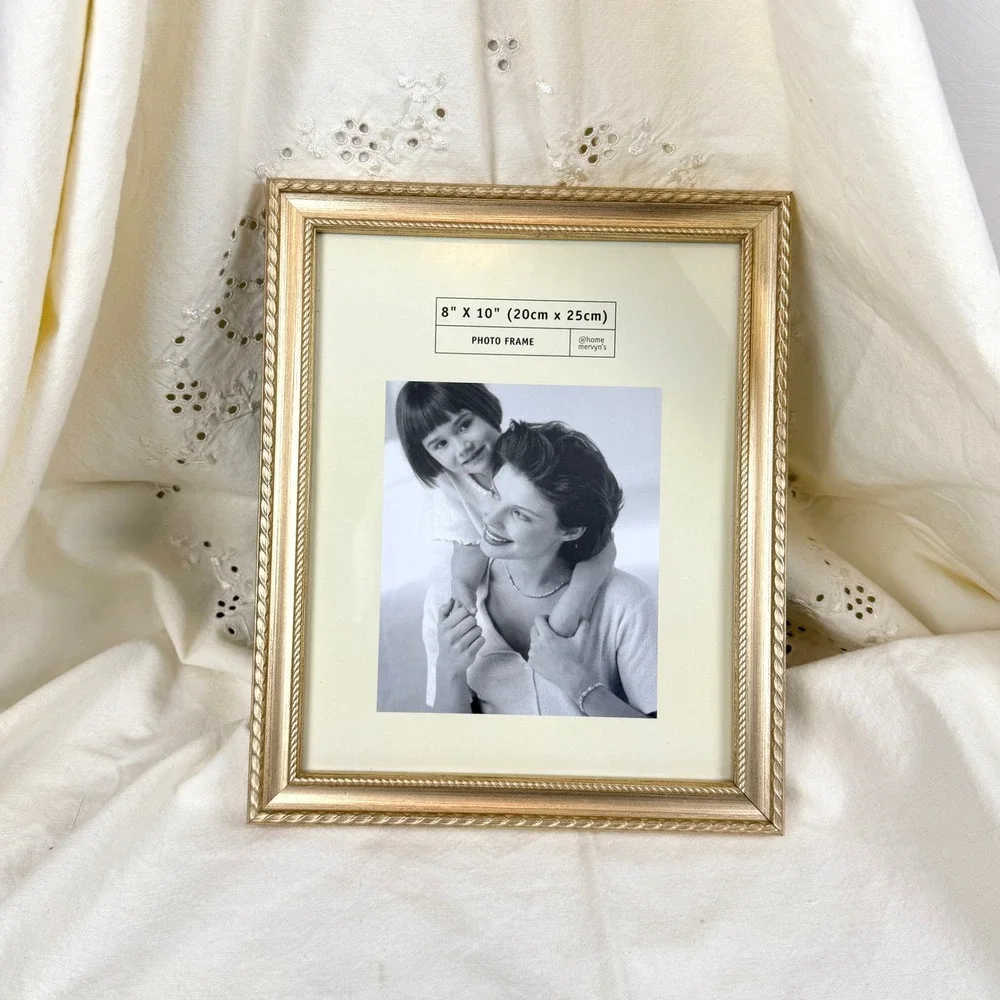 Vintage Gold Ornate Photo Frame Rope Twist Border Tabletop Gallery Wall 8x10